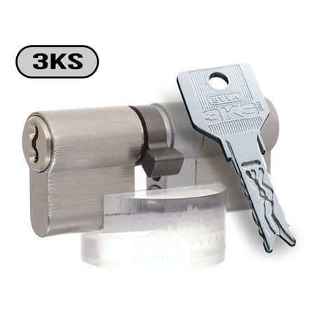 Цилиндр Evva 3KS 117 мм 46x71 ключ-ключ (никель)