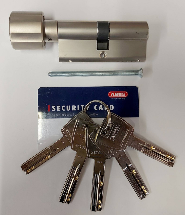 Механизм цилиндровый Abus X6 (Абус) 115 мм (55*60) никель, кл/вертушка